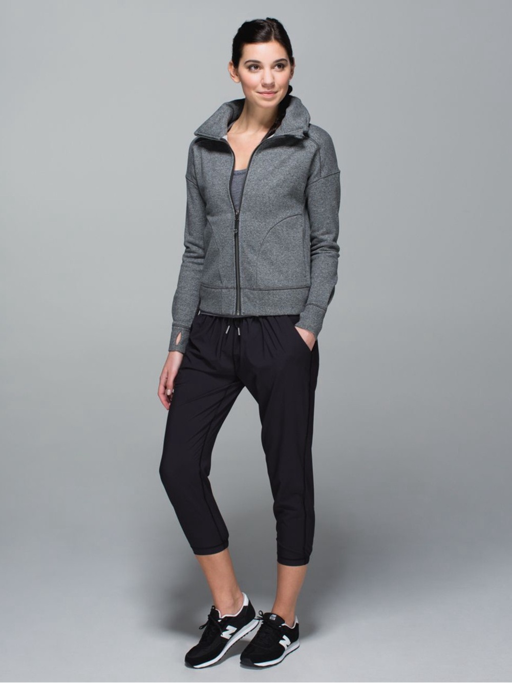 Lululemon Hug It Out Jacket Heathered Speckled Black Size 12 Women’s Grey - Picture 2 of 16